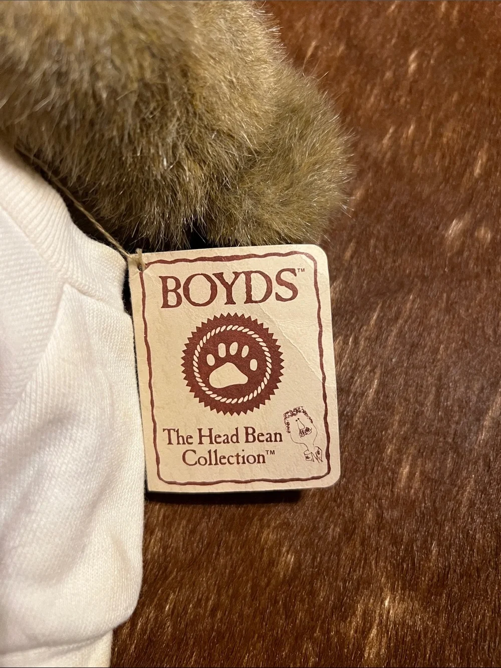 Boyds Bears Brown Plush Teddy in White SMS Sweatshirt